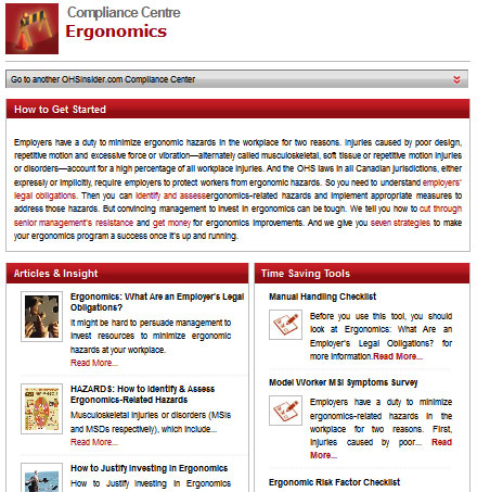 Ergonomics Compliance Center